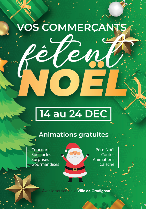 Conception et mise en page du livret d'activités de Noël des commerçants de gradignan (33)
