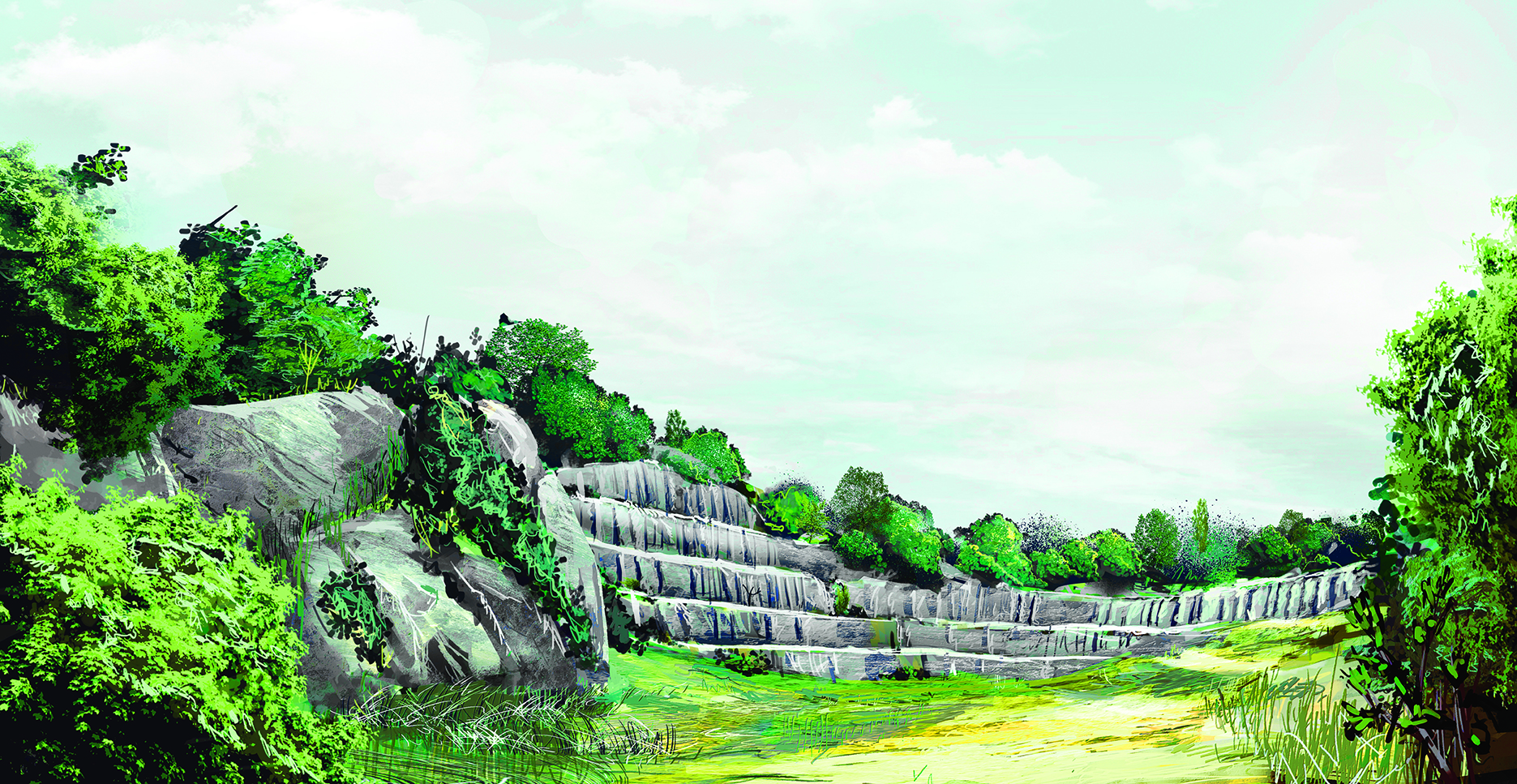 Illustration du site des carrières de Tercis pour une réserve naturelle